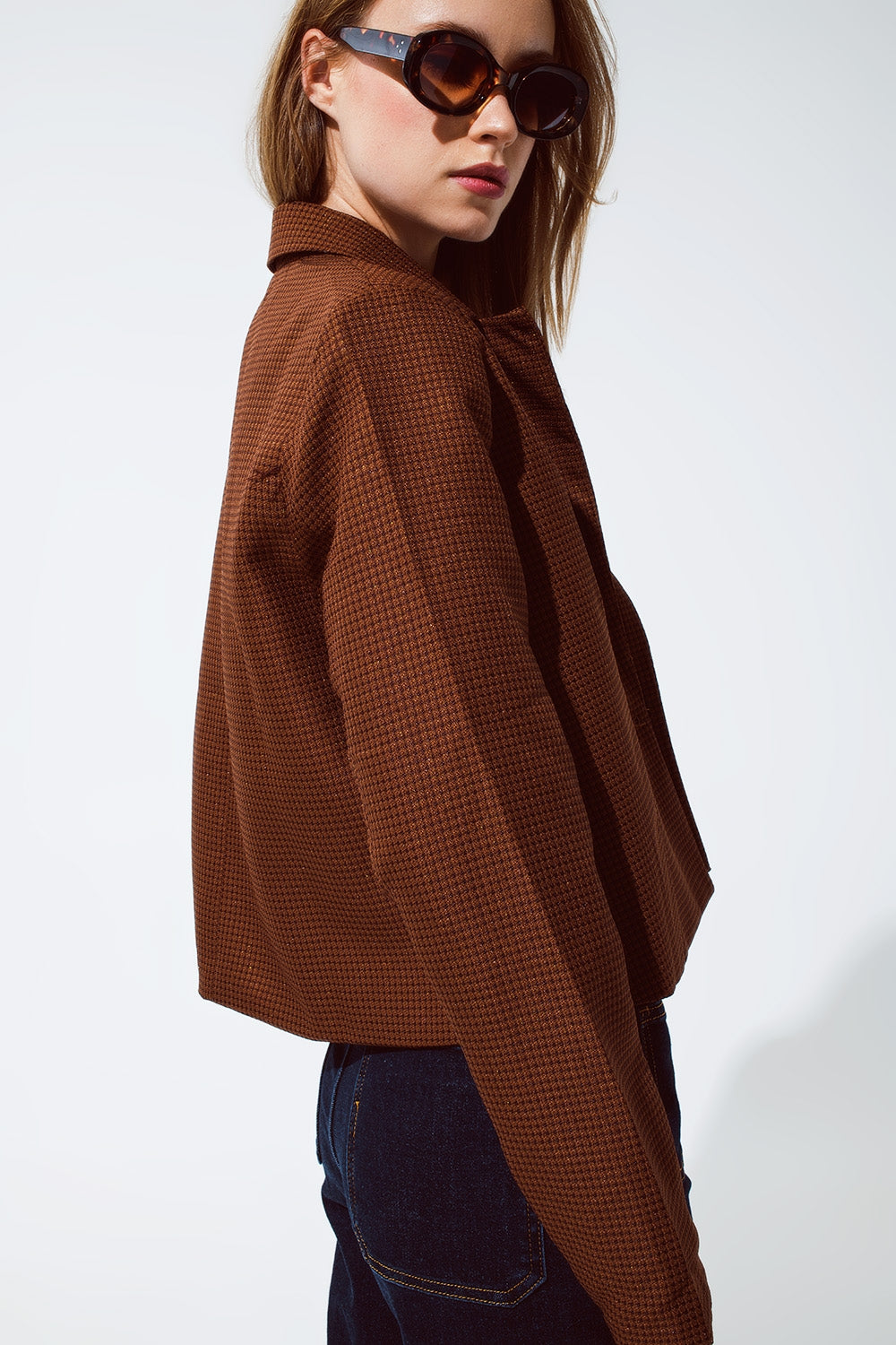 Bruine Oversized Cropped blazer