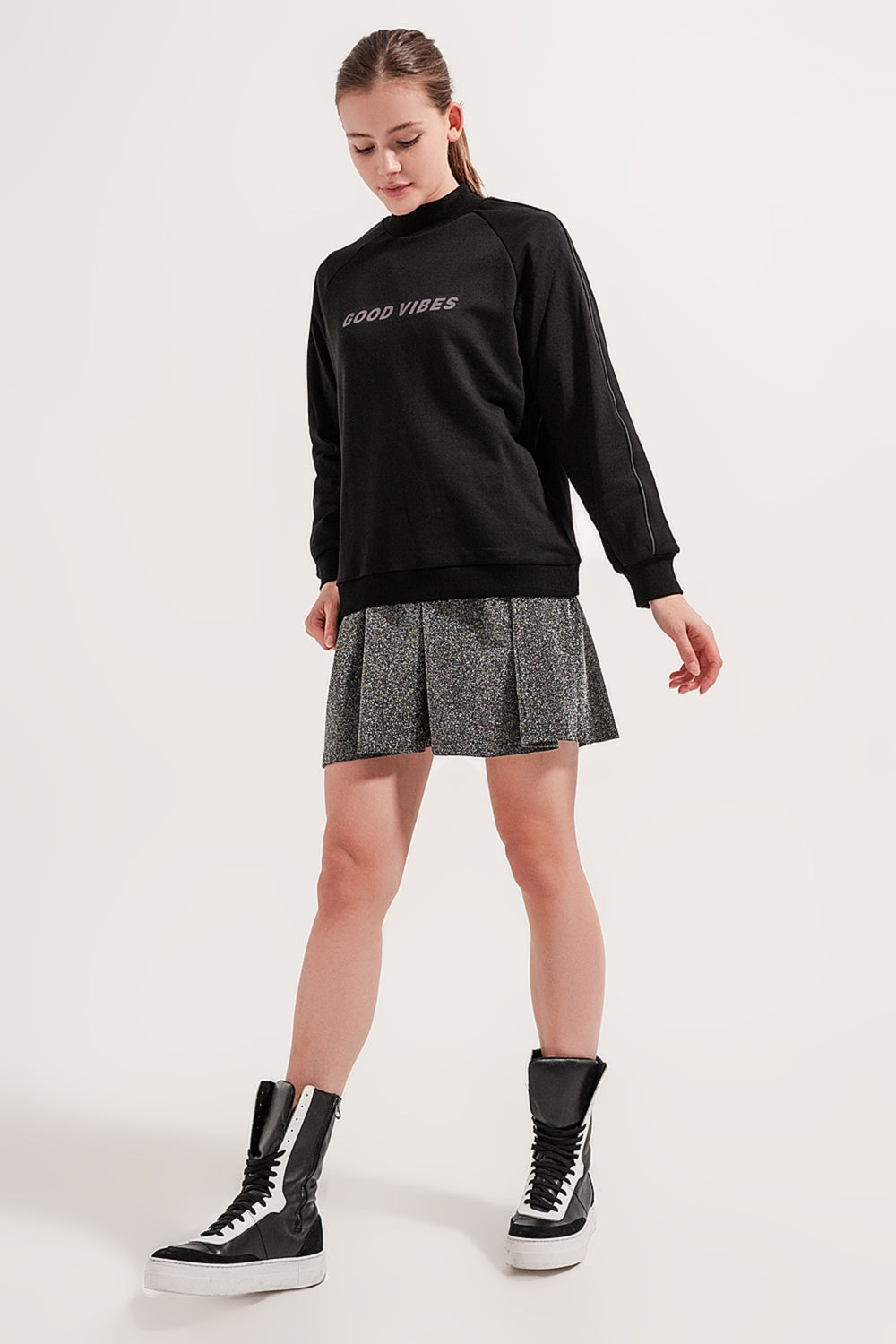 Good Vibes High Neck Sweatshirt