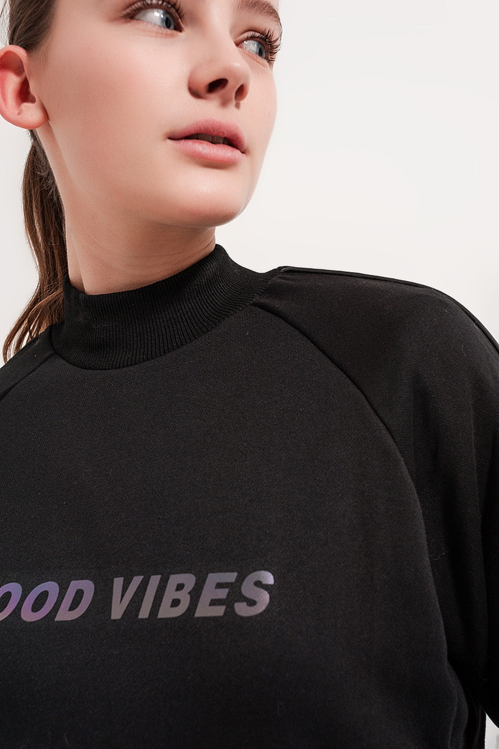 Good Vibes High Neck Sweatshirt