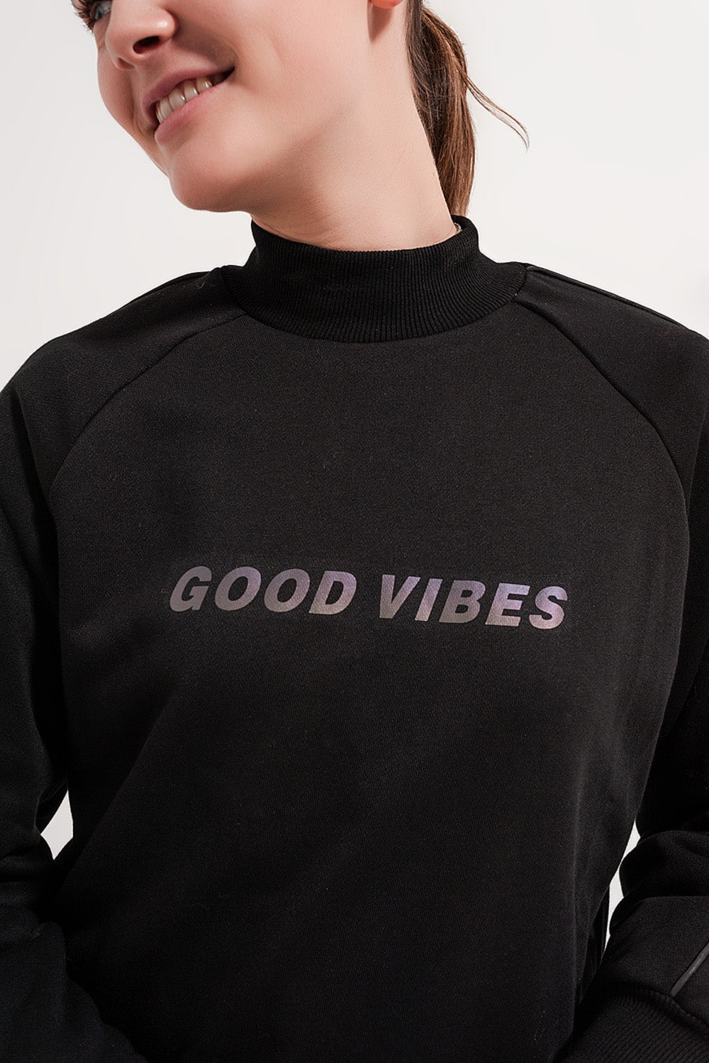 Good Vibes High Neck Sweatshirt