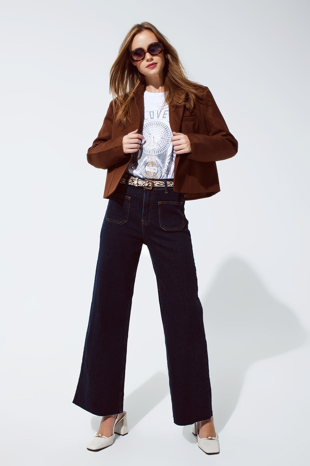 Bruine Oversized Cropped blazer